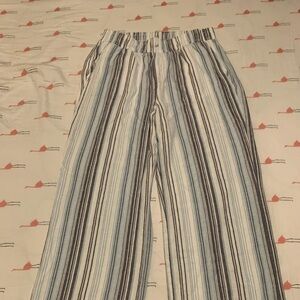 Briggs New York Light Blue and White Striped Top